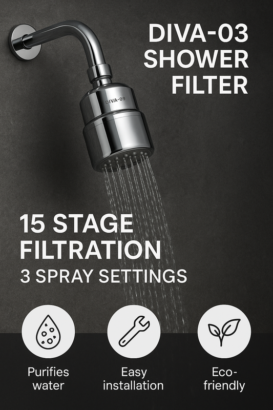 Buyvana DIVA-03 Shower Filter – 15-Stage Filtration + 3 Spray Modes